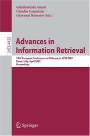 Advances in information retrieval : 29th European conference on IR research, ECIR 2007 Rome, Italy, April 2-5, 2007 : proceedings