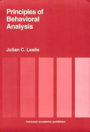 Cover of: Principles of behavioral analysis