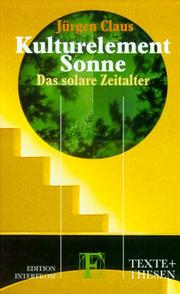 Cover of: Kulturelement Sonne: das solare Zeitalter