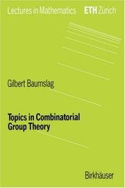 Cover of: Topics in combinatorial group theory