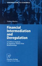 Cover of: Financial intermediation and deregulation by Tobias Miarka