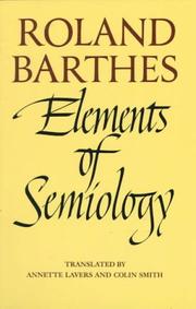 Cover of: Elements of Semiology