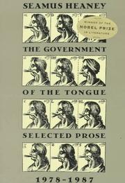 Cover of: The Government of the Tongue: Selected Prose, 1978-1987