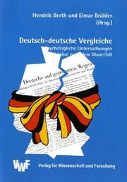 Cover of: Deutsch-deutsche Vergleiche: psychologische Untersuchungen 10 Jahre nach dem Mauerfall