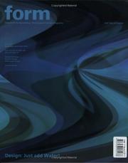 Cover of: Design: Just Add Water (Zeitschrift Form)