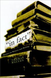 Cover of: In fact: essays on writers and writing