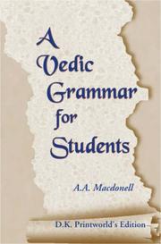 Cover of: A Vedic Grammar for Students New Deluxe Pa Edition