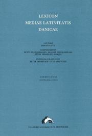 Cover of: Lexicon Mediae Latinitatis Danicae: Continentia - Evinco