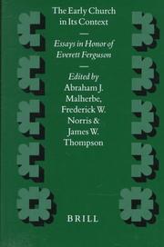 Cover of: The Early Church in Its Context: Essays in Honor of Everett Ferguson (Supplements to Novum Testamentum)