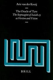 Cover of: The Oracle of Tyre: the Septuagint of Isaiah XXIII as version and vision