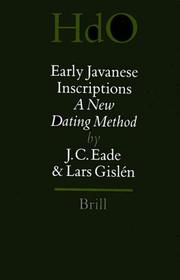 Cover of: Early Javanese Inscriptions: A New Dating Method (Handbook of Oriental Studies/Handbuch Der Orientalistik)