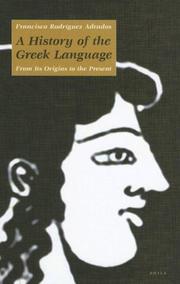 Cover of: A history of the Greek language: from its origins to the present