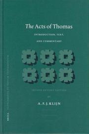 Cover of: The Acts of Thomas: Introduction, Text, and Commentary (Supplements to Novum Testamentum)