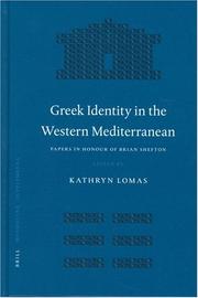 Greek identity in the western Mediterranean by Brian B. Shefton, Kathryn Lomas