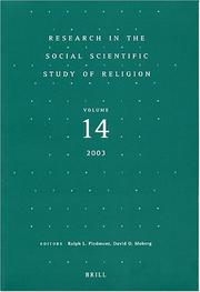 Cover of: Research in the Social Scientific Study of Religion Volume 14 (Research in the Social Scientific Study of Religion)
