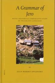 A grammar of Jero by Jean Robert Opgenort