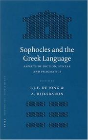Cover of: Sophocles and the Greek Language (Mnemosyne, Supplements, 269) (Mnemosyne, Bibliotheca Classica Batava Supplementum)
