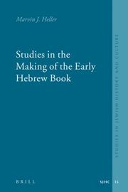 Cover of: Studies in the Making of the Early Hebrew Book (Studies in Jewish History and Culture)