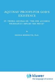 Cover of: Aquinas' proofs for God's existence.: St. Thomas Aquinas on: "The per accidens necessarily implies the per se".