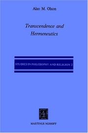 Cover of: Transcendence and hermeneutics: an interpretation of the philosophy of Karl Jaspers
