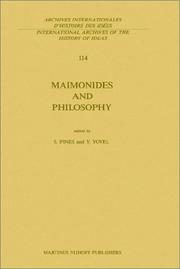 Maimonides and philosophy : papers presented at the Sixth Jerusalem Philosophical Encounter, May 1985