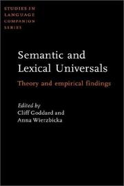 Cover of: Semantic And Lexical Universals (Studies in Language Companion)