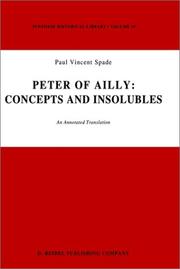 Cover of: Peter of Ailly, Concepts and Insolubles: an annotated translation