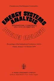 Energy systems analysis : international conference, 7th-11th October 1979, Dublin, Ireland : proceedings of the International Conference, held in Dublin, 9-11th October 1979