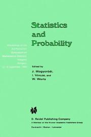 Statistics and probability : proceedings of the 3rd Pannonian Symposium on Mathematical Statistics Visegrád, Hungary, 13-18 September, 1982