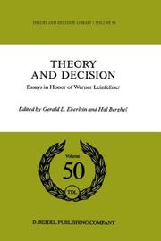 Theory and decision : essays in honour of Werner Leinfellner