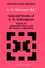 Selected works of A. N. Kolmogorov. Vol.3, Information theory and the theory of algorithms