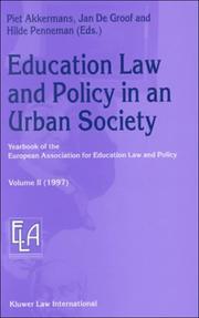 Education law and policy in an urban society : yearbook of the European Association for Education Law and Policy