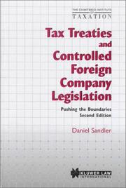 Cover of: Tax treaties and controlled foreign company legislation: pushing the boundaries