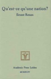 Cover of: Qu'est-ce Qu'une Nation by Ernest Renan