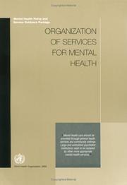 Cover of: Organization of services for mental health