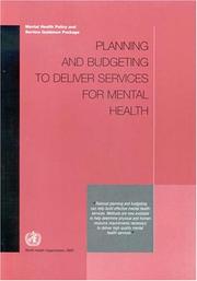 Cover of: Planning and budgeting to deliver services for mental health