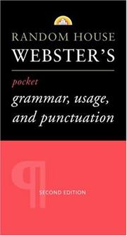 Cover of: Random House Webster's pocket grammar, usage, and punctuation.