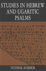 Cover of: Studies in Hebrew and Ugaritic psalms