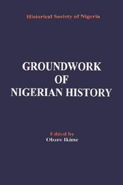 Cover of: Groundwork of Nigerian history