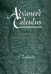 Cover of: Advanced calculus: an introduction to mathematical analysis