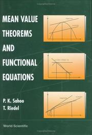 Mean value theorems and functional equations by P. K. Sahoo, T. Riedel