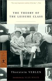 Cover of: The Theory of the Leisure Class