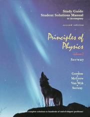 Cover of: Study Guide Student Solutions Manual to Accompany Principles of Physics | Serway
