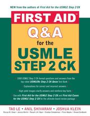Cover of: First Aid Q&A for the USMLE Step 2 CK (First Aid) by Tao Le, Anil Shivaram, Joshua Klein