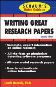 Cover of: Schaum's Quick Guide to Writing Great Research Papers (Schaums Quick Guide)