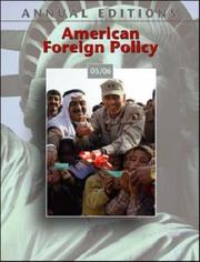 Cover of: Annual Editions: American Foreign Policy 05/06 (Annual Editions : American Foreign Policy) by Glenn P. Hastedt