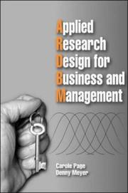 Cover of: Applied Research Design for Business and Management by Page