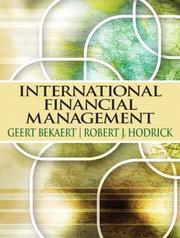International financial management by Bekaert, Geert., Geert Bekaert, Robert J. Hodrick