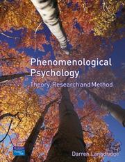 Cover of: Phenomenological Psychology: Theory, Research & Method