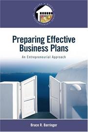 Preparing Effective Business Plans by Bruce R. Barringer